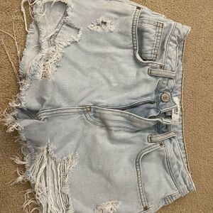 Light blue jean shorts
